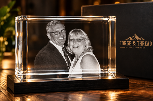 Luxury 3D Subsurface Crystal Glass Block – Personalized Laser-Engraved Photo Keepsake