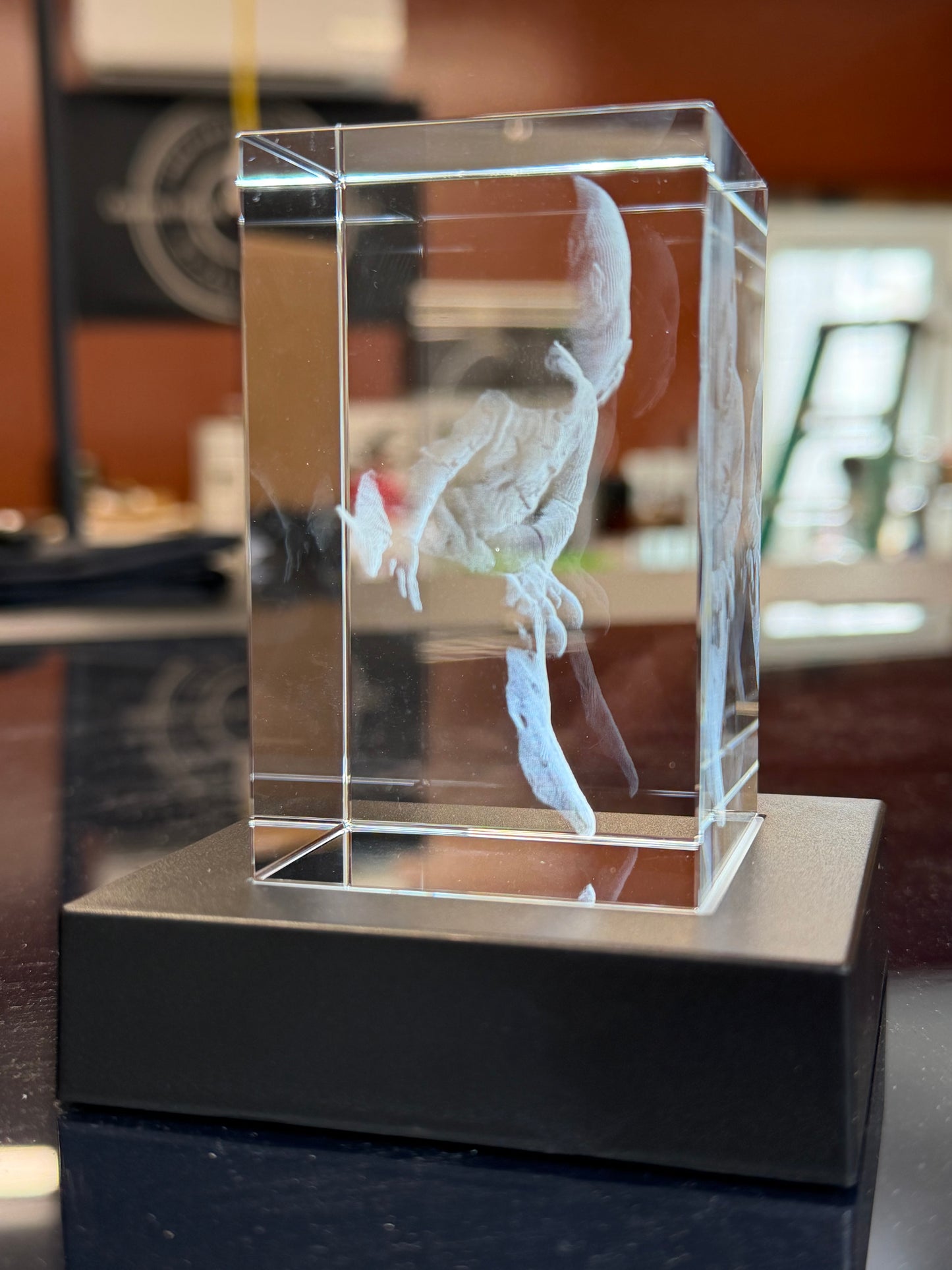 Luxury 3D Subsurface Crystal Glass Block – Personalized Laser-Engraved Photo Keepsake