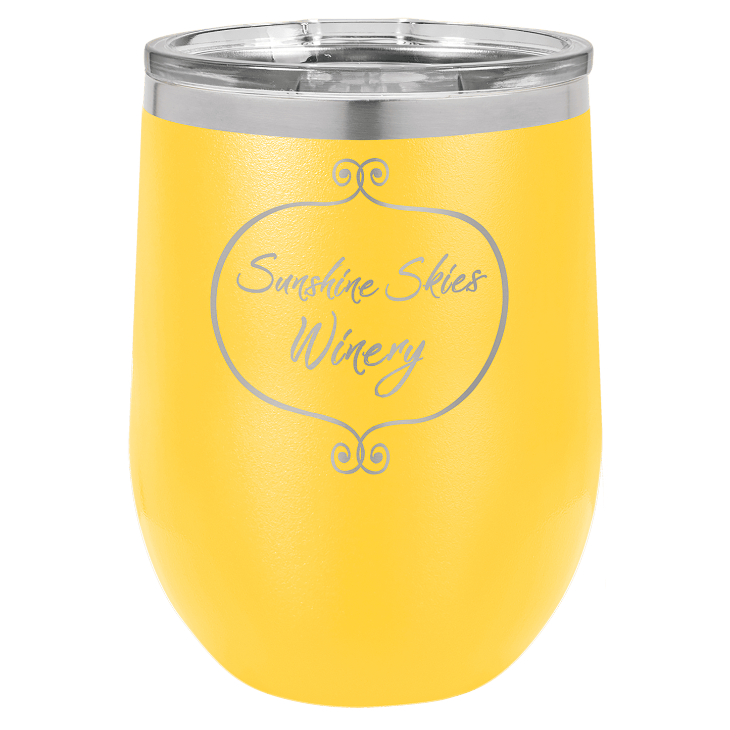 Custom Polar Camel 12oz Stemless Wine Tumbler w/Lid