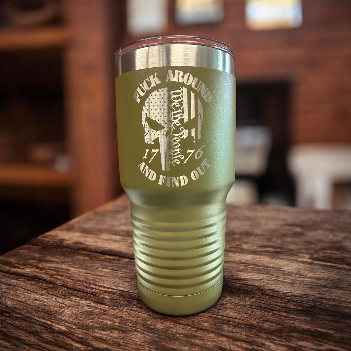 FAFO – 30oz Polar Camel Tumbler | Olive Green | Laser Engraved